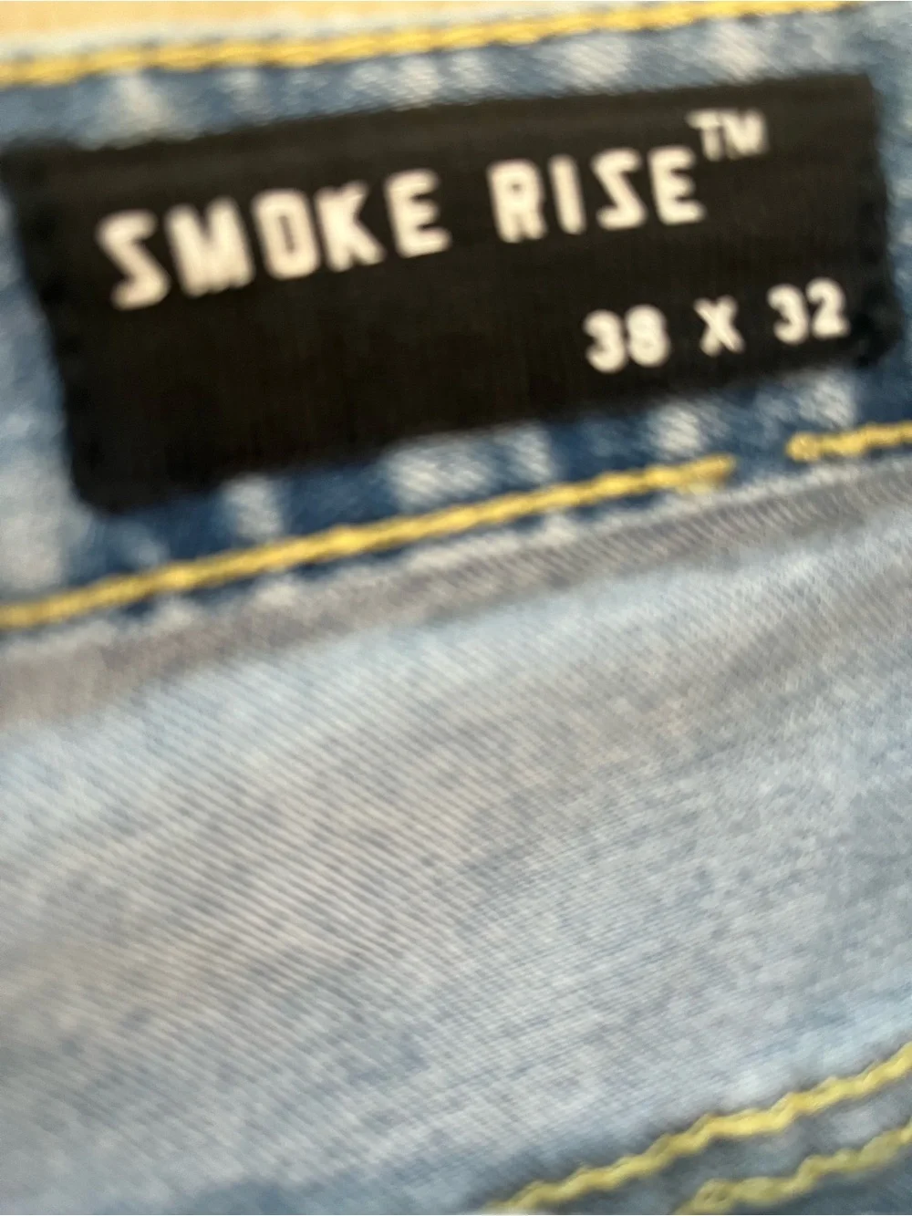 Smoke Rise “Peace & Harmony” Embroidered Distressed Jeans 38x32